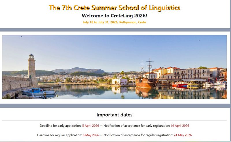  CRETELING 2026 - THE 7TH CRETE SUMMER SCHOOL OF LINGUISTICS